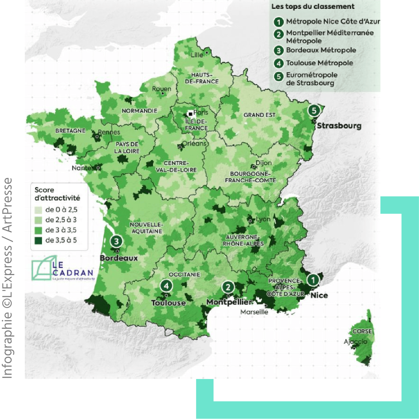 Infographie Le Cadran dans le journal L'Express